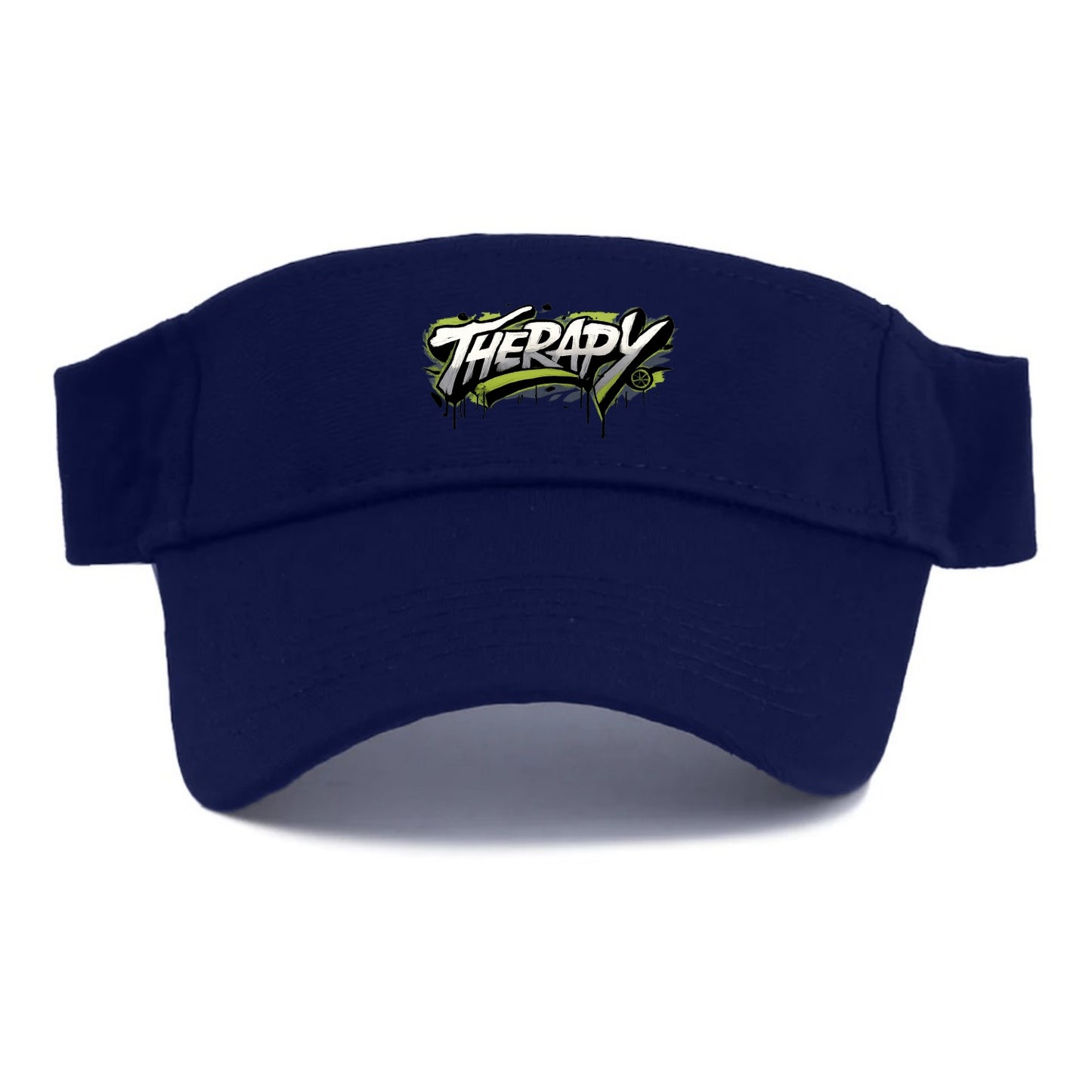 Bold typography design - "THERAPY" - mental health, getting help - Visor - Navy