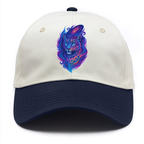 Majestic snow leopard with rainbow gradient spots, crystalline flowing patterns, - Two Tone Cap