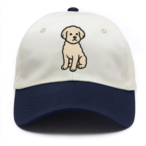 Maltipoo - White curly sitting pose - Two Tone Cap