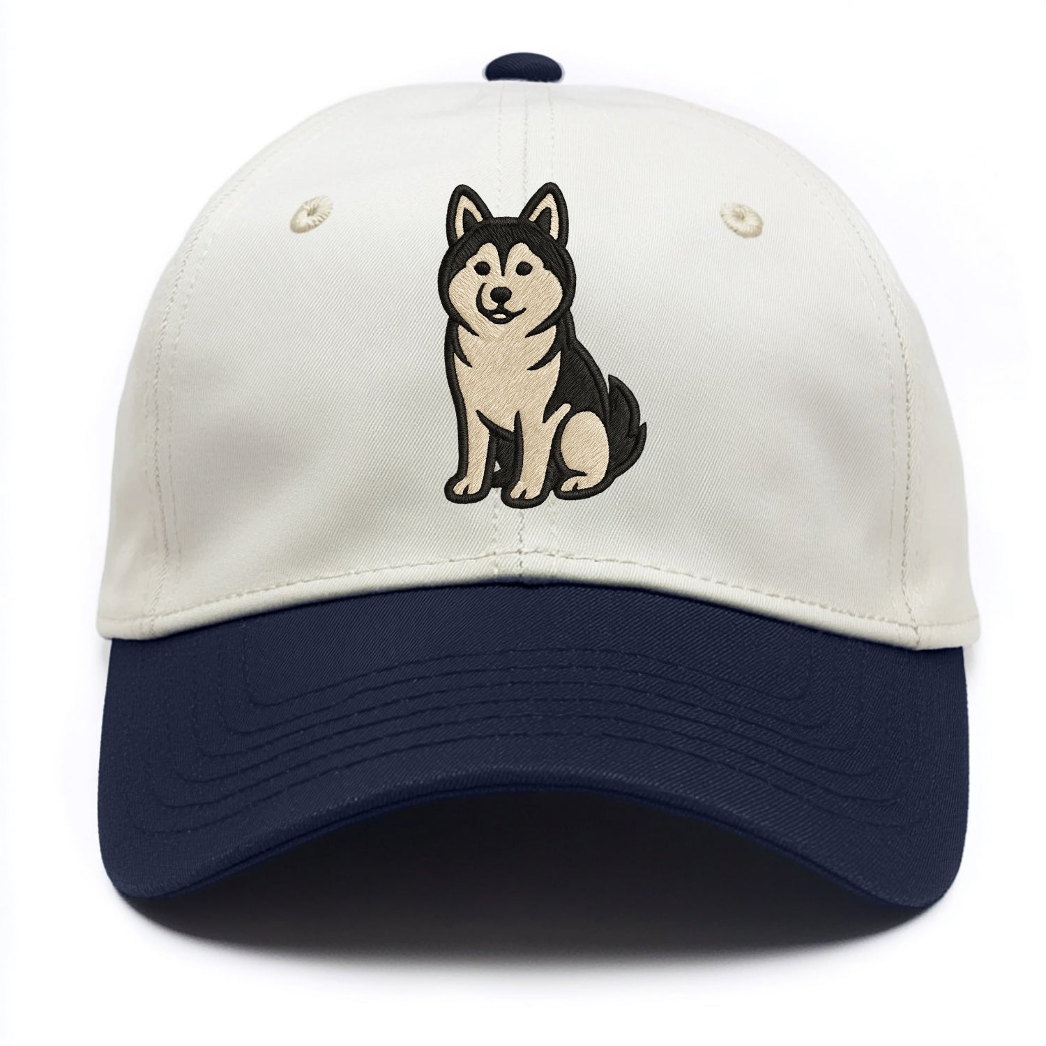 Pomsky - Pomeranian-Husky mix sitting po Two Tone Cap - Navy