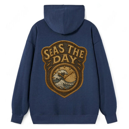 Seas The Day  - Classic Pullover Hoodie - Navy