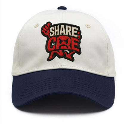 SHARE;CARE TOO MUCH Oversharer Green Hat - Two Tone Cap - Navy