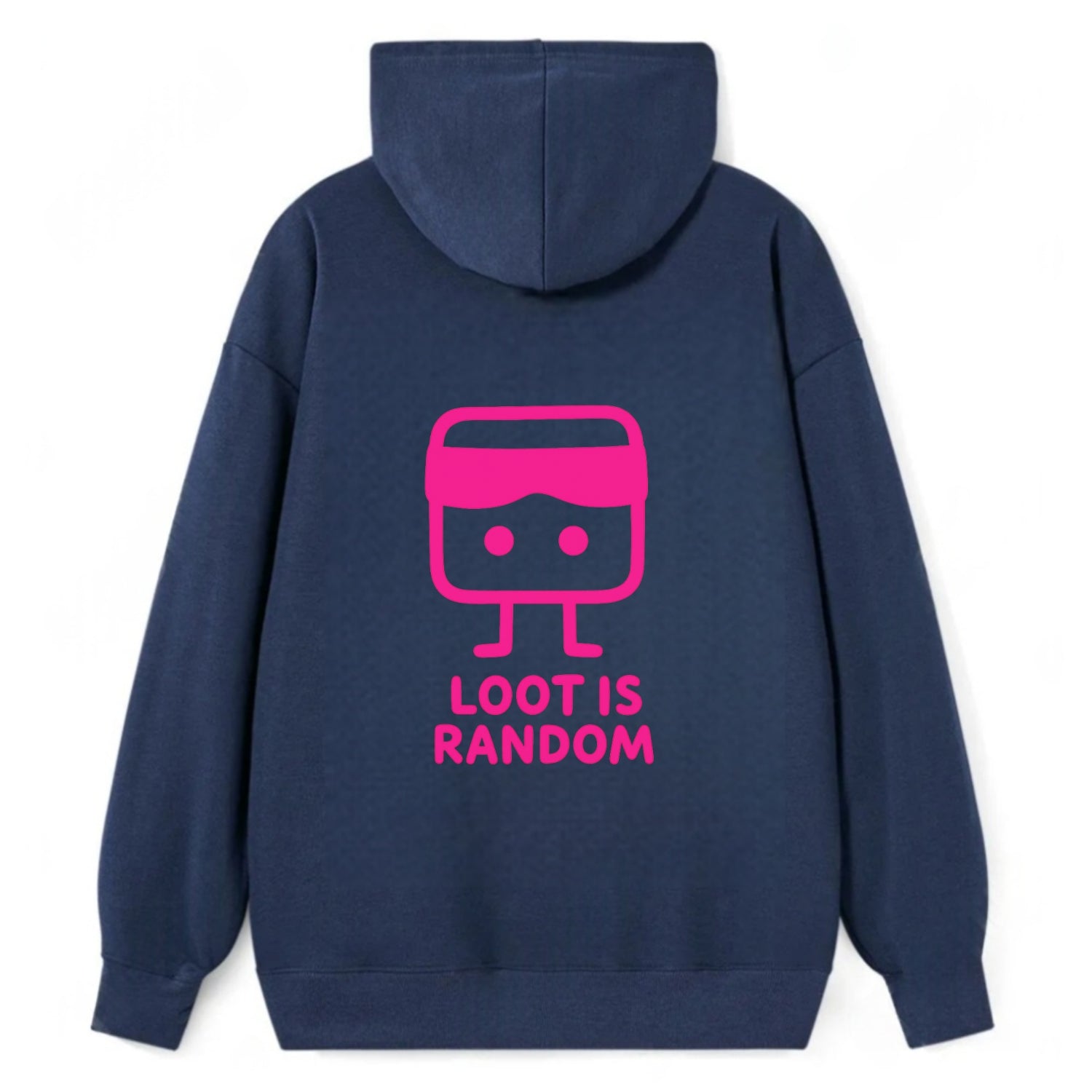 LOOT IS RANDOM | Dice wearing blindfold - Classic Pullover Hoodie - Navy