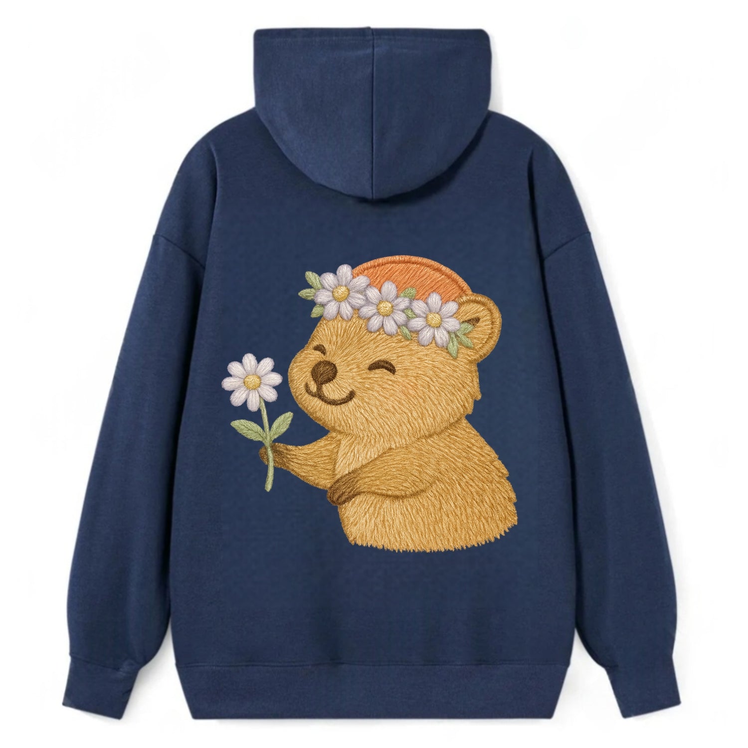 Quokka Daisy Chain - Classic Pullover Hoodie - Navy