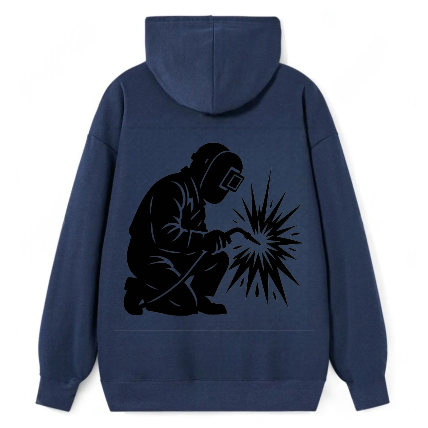 Welder sparks flying dramatically - Classic Pullover Hoodie - Navy