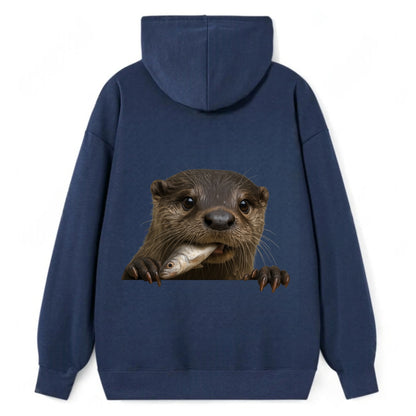 River Otter  - Classic Pullover Hoodie - Navy