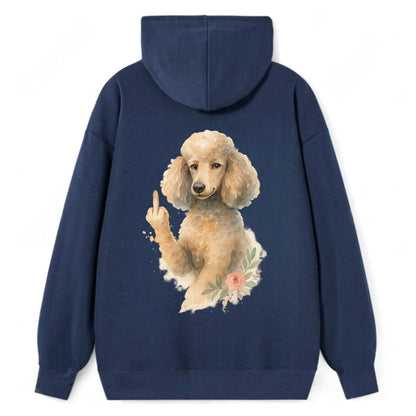 Standard Poodle with curly styled coat, intelligent face, fancy paw - Classic Pullover Hoodie - Navy