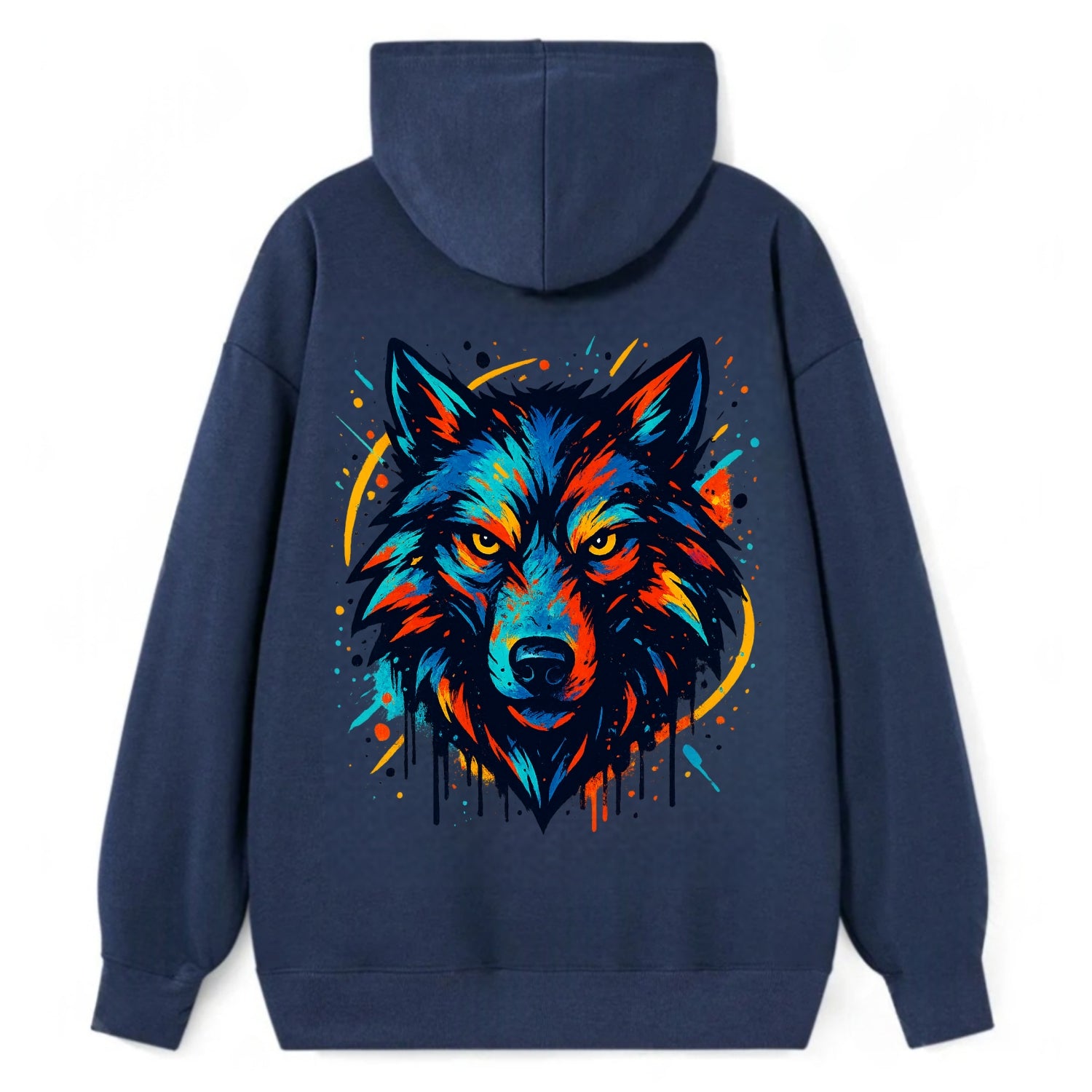 Alpha Wolf Leader  - Classic Pullover Hoodie - Navy