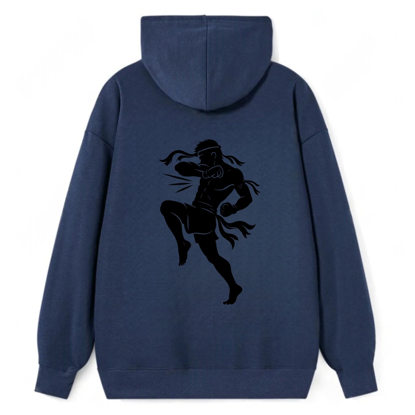Thai Muay Thai fighter elbow strike - Classic Pullover Hoodie - Navy