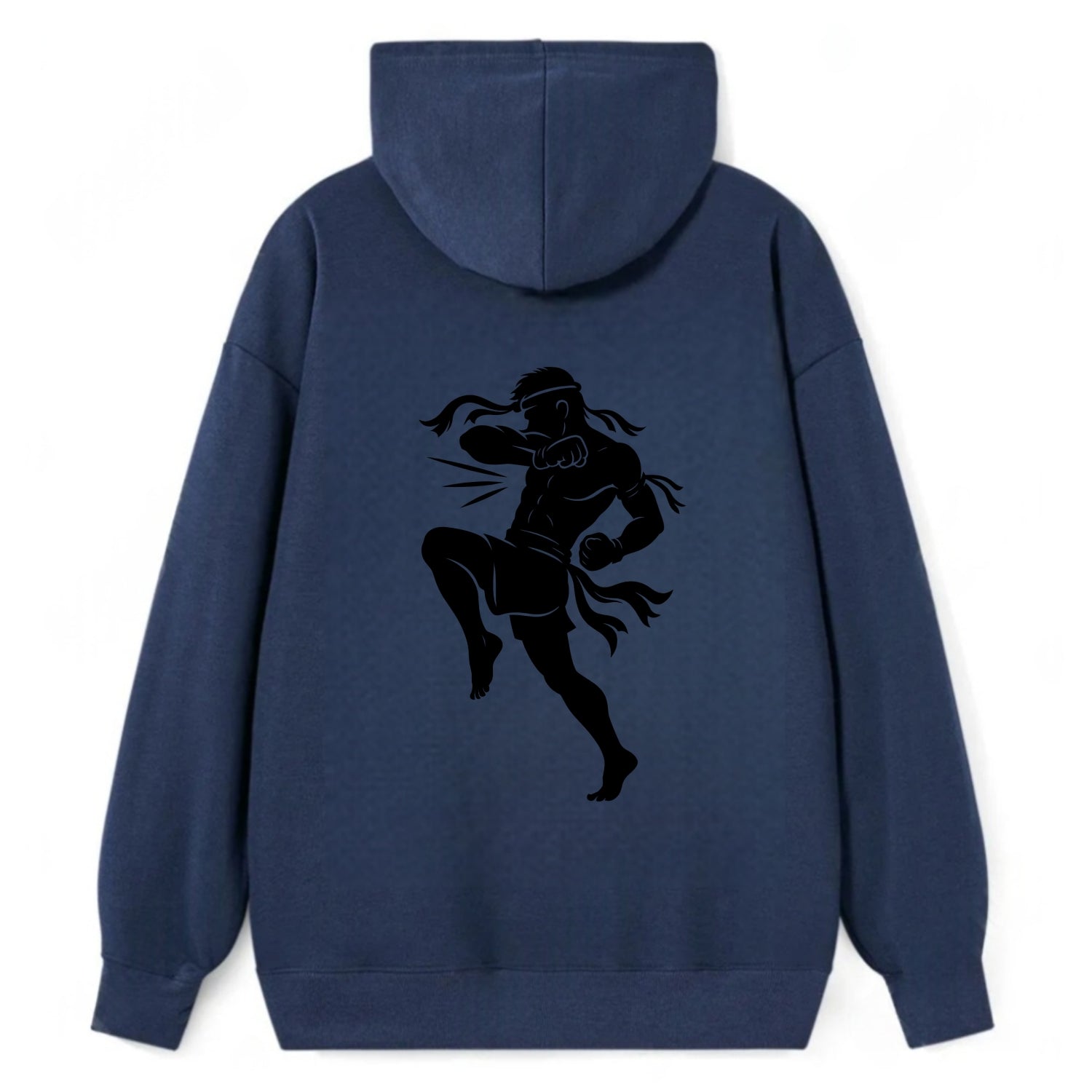 Thai Muay Thai fighter elbow strike - Classic Pullover Hoodie - Navy