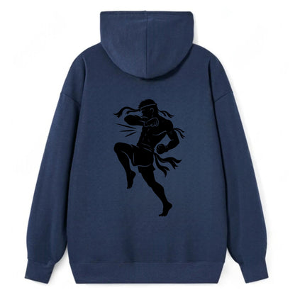 Thai Muay Thai fighter elbow strike - Classic Pullover Hoodie - Navy