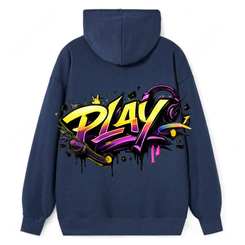 Bold typography design - PLAY - creative expression, musical performance - Classic Pullover Hoodie