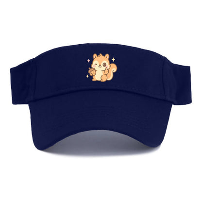 sweet squirrel holding acorn in one paw, flipping off with the other - Visor - Navy
