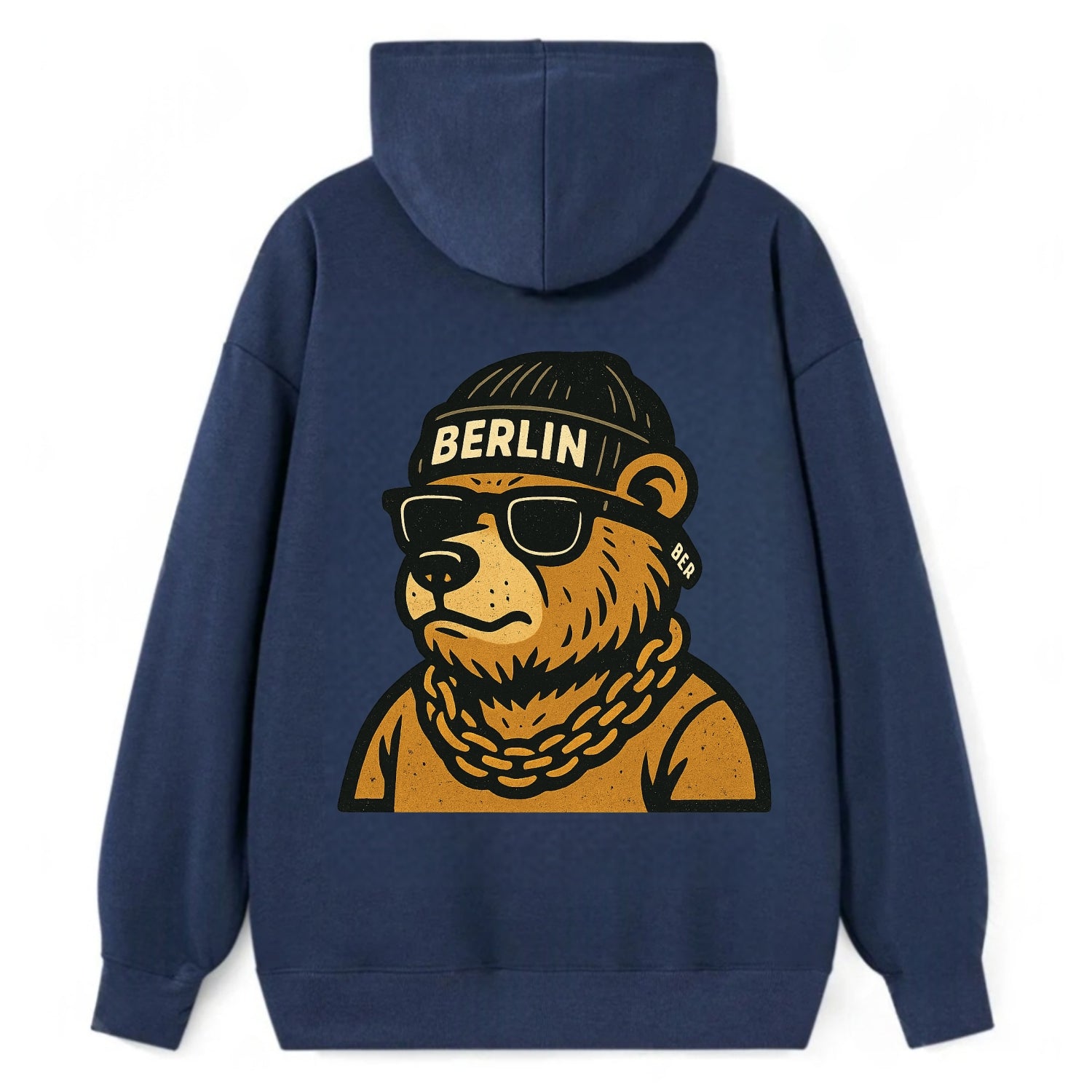 Berlin Bear - Classic Pullover Hoodie - Navy