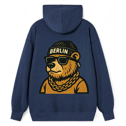 Berlin Bear - Classic Pullover Hoodie - Navy