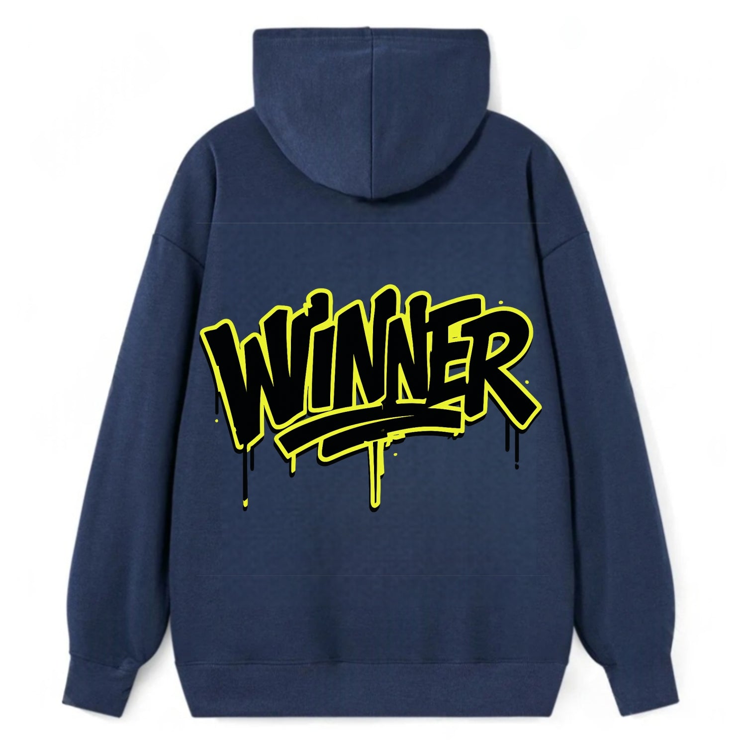 Bold typography design - "WINNER" - victorious mindset, champion - Classic Pullover Hoodie - Navy