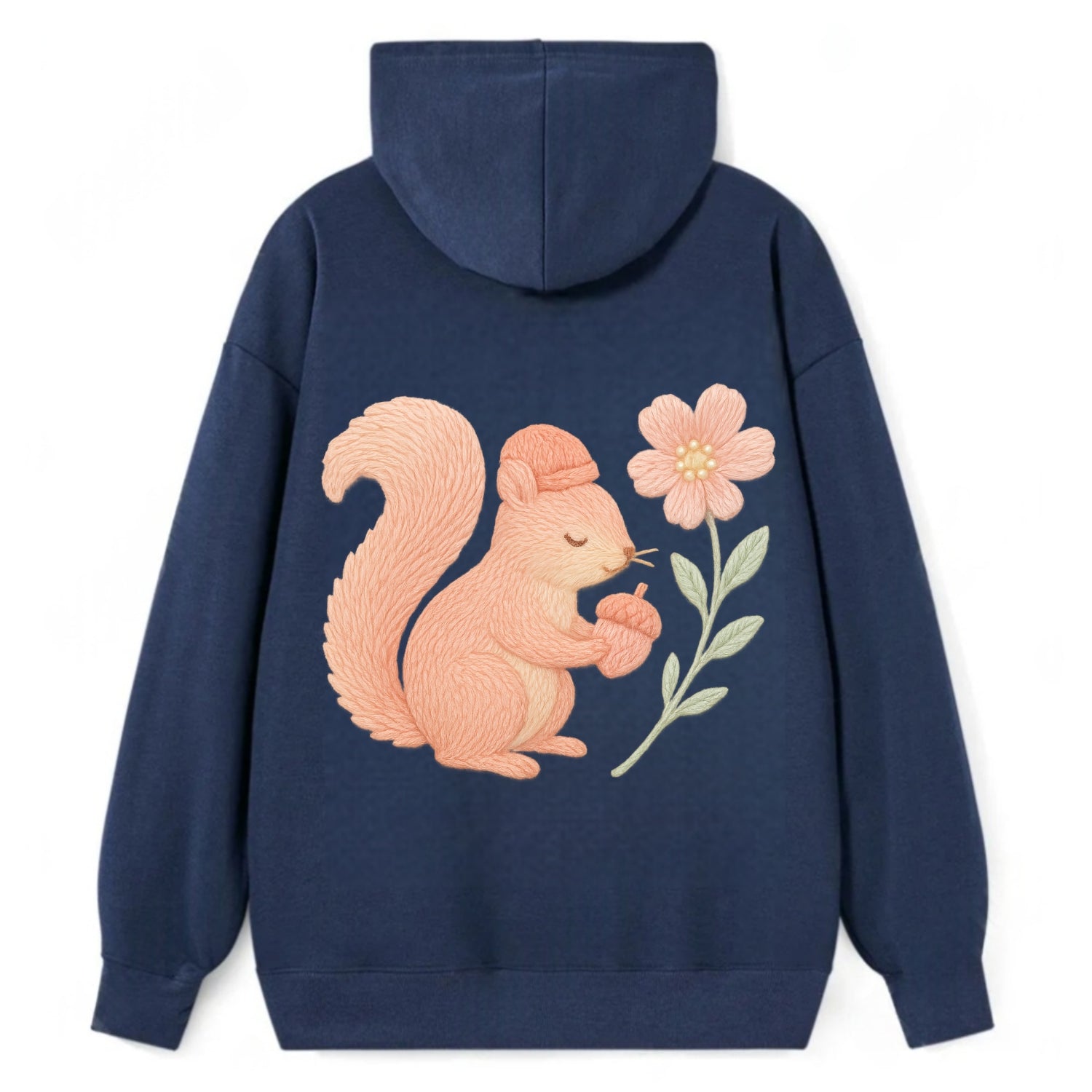 Coral Squirrel - Classic Pullover Hoodie - Navy