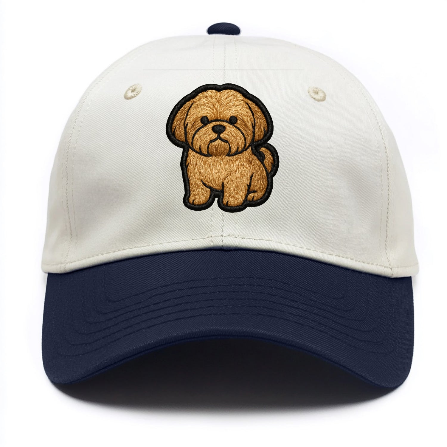 Shih Tzu - Minimalist fluffy design with - Two Tone Cap - Navy