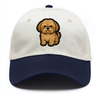 Shih Tzu - Minimalist fluffy design with - Two Tone Cap - Navy