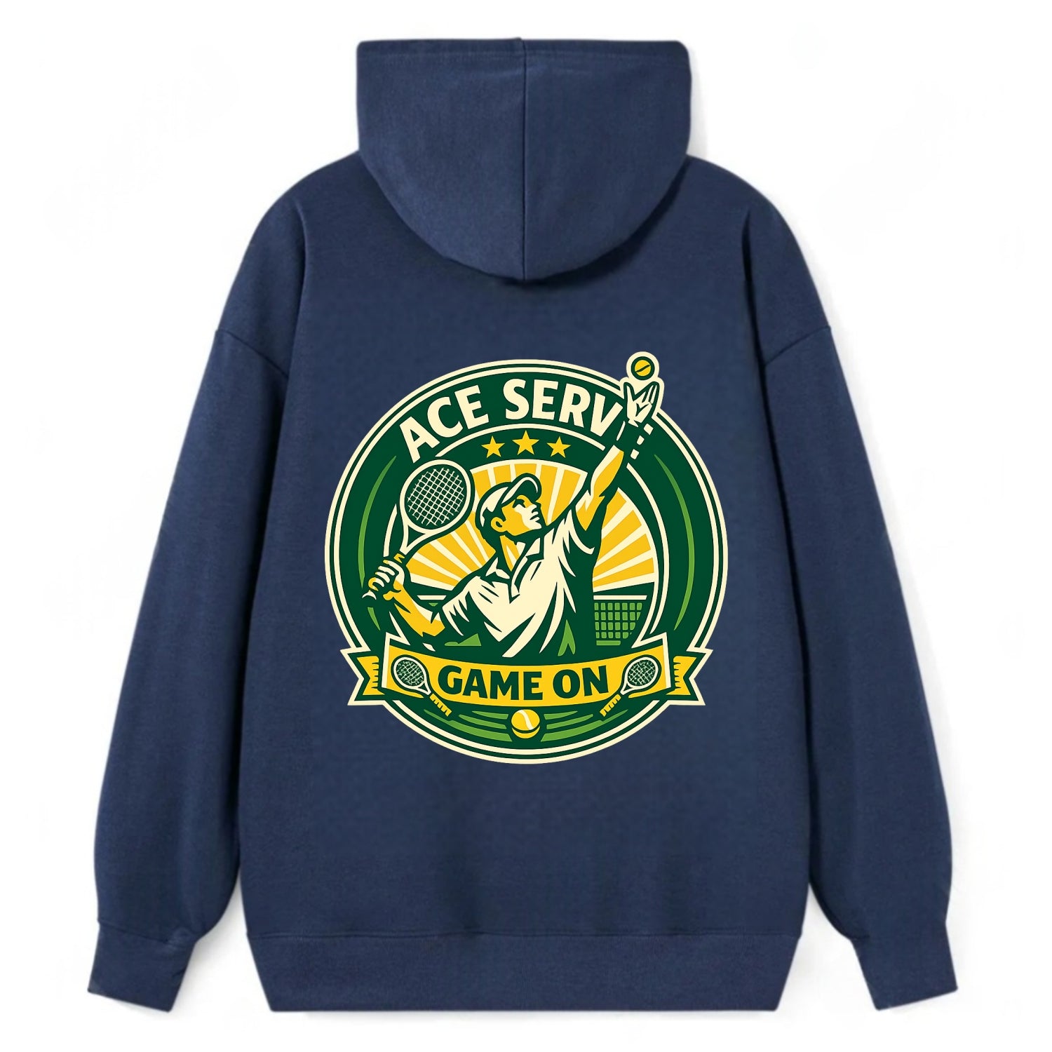 Serving Ace Emblem - Classic Pullover Hoodie - Navy