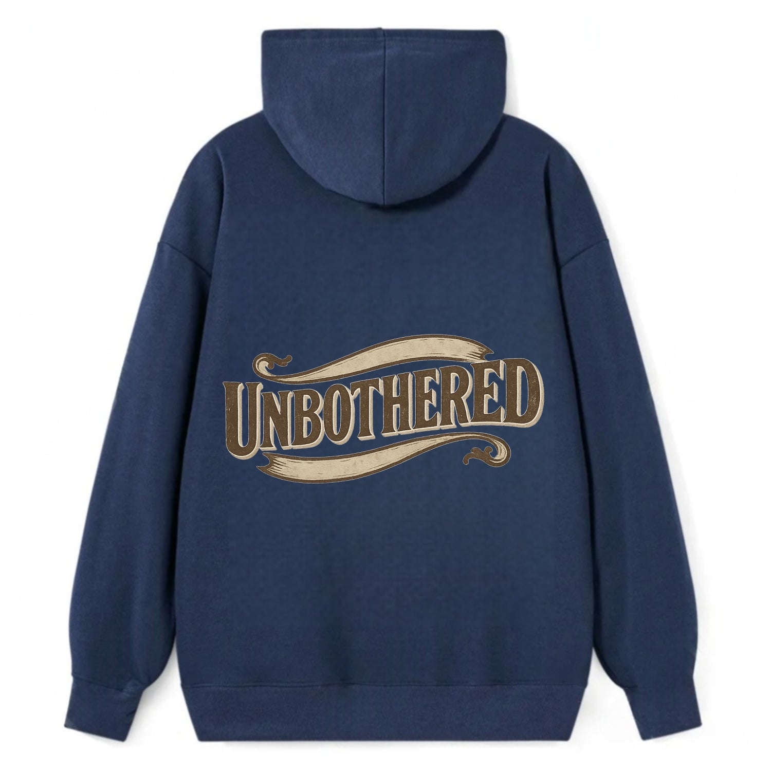 Bold typography design - "UNBOTHERED" - not affected, staying calm - Classic Pullover Hoodie - Navy