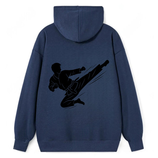 Korean taekwondo flying kick - Classic Pullover Hoodie - Navy