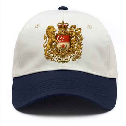 Singapore Merlion Emblem  - Two Tone Cap - Navy