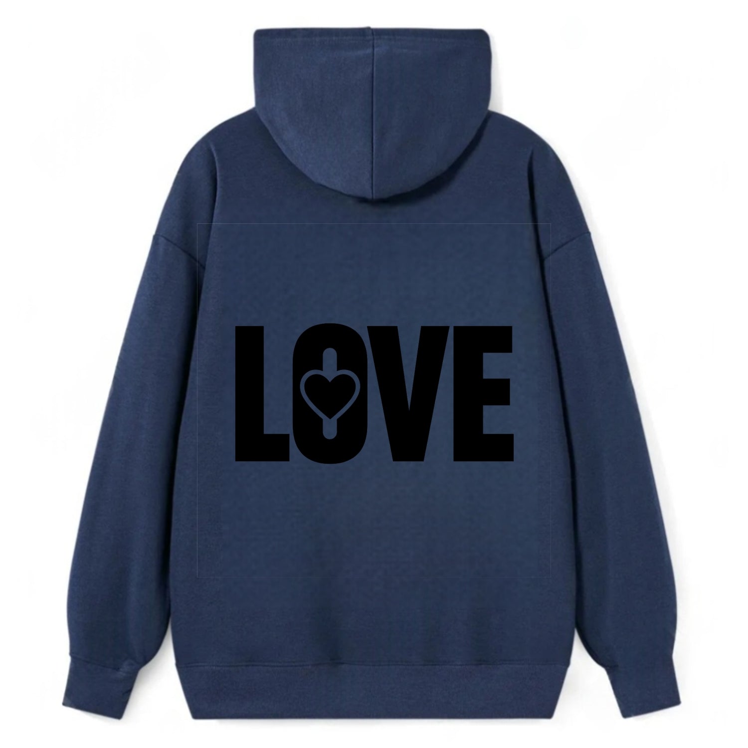 Bold typography design - "LOVE" - universal connection, heart centered - Classic Pullover Hoodie - Navy