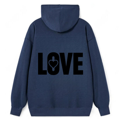 Bold typography design - "LOVE" - universal connection, heart centered - Classic Pullover Hoodie - Navy