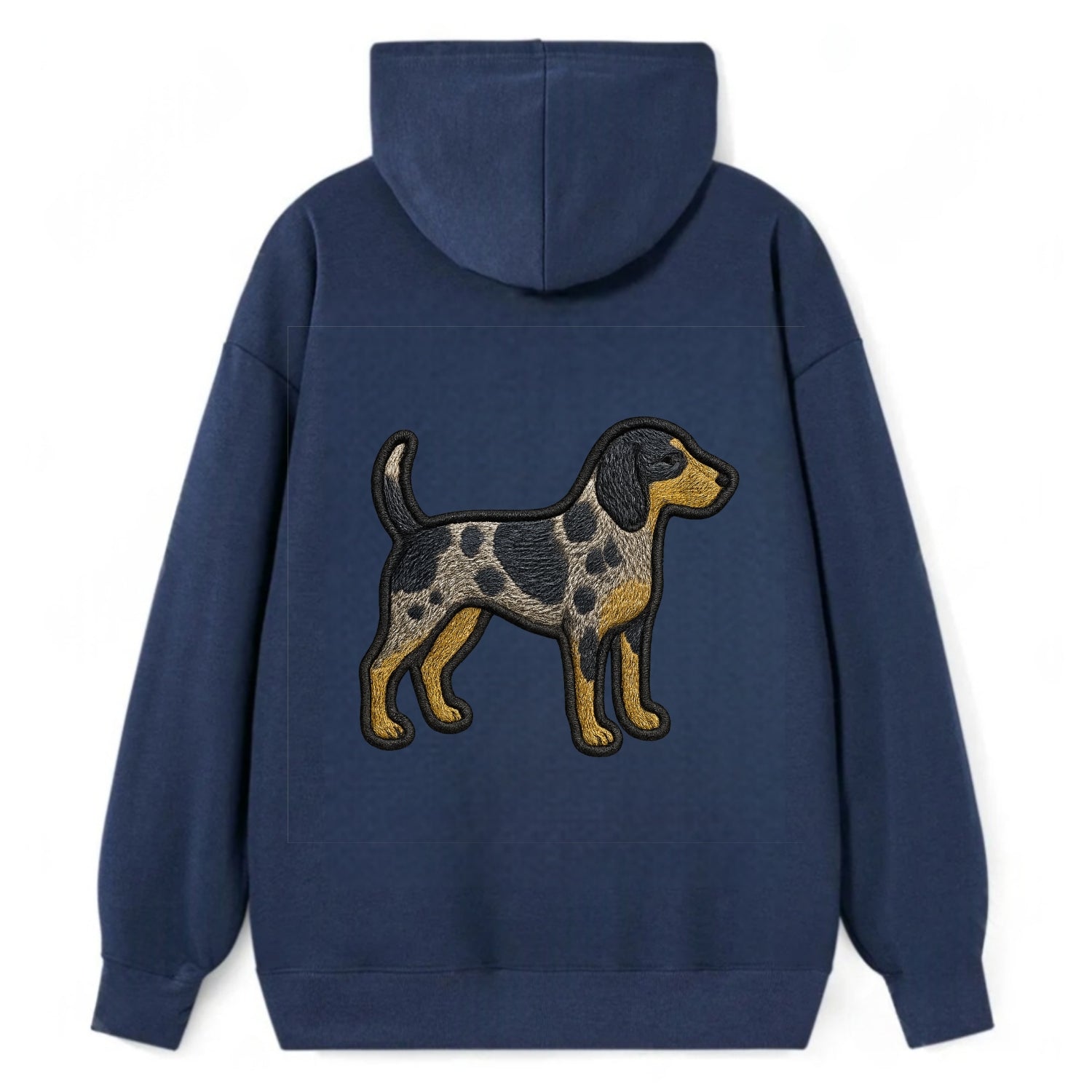 Bluetick Coonhound - Trendy spotted hound logo with prominent black border - Classic Pullover Hoodie - Navy