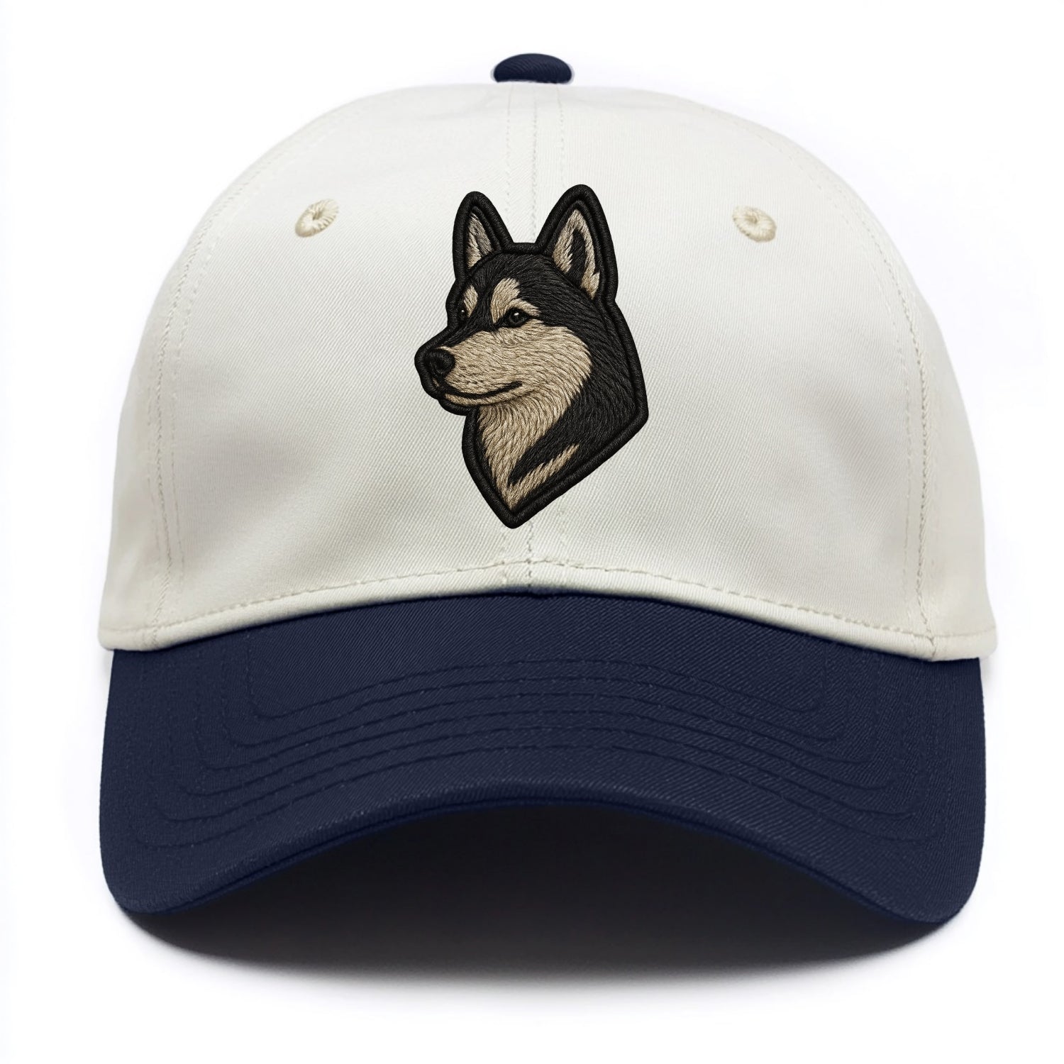 Siberian Husky - Contemporary wolf-like - Two Tone Cap - Navy