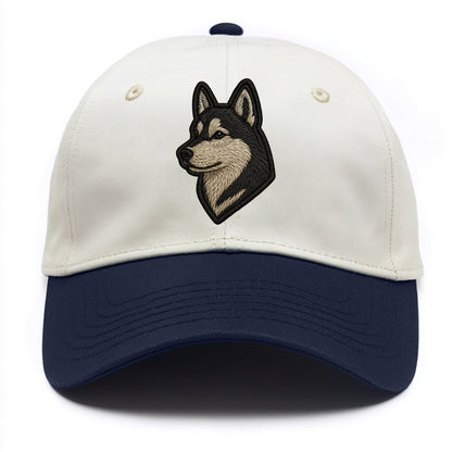 Siberian Husky - Contemporary wolf-like - Two Tone Cap - Navy