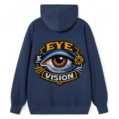 EYE VISION - anatomical eye in blue and brown , optometry - Classic Pullover Hoodie - Navy