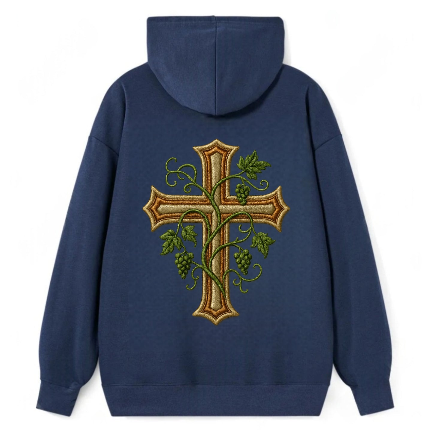 Vine Cross  - Classic Pullover Hoodie - Navy