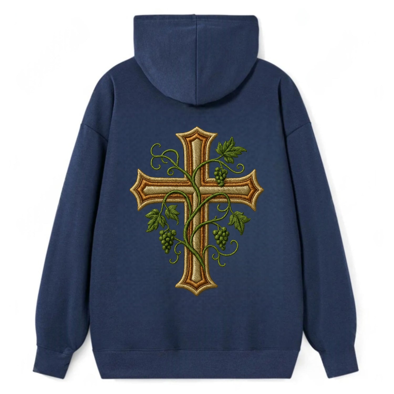 Vine Cross  - Classic Pullover Hoodie - Navy