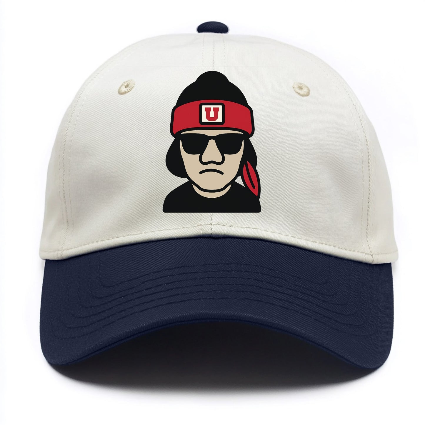 Salt Lake Ute wearing Utah beanie with U patch - Two Tone Cap - Navy
