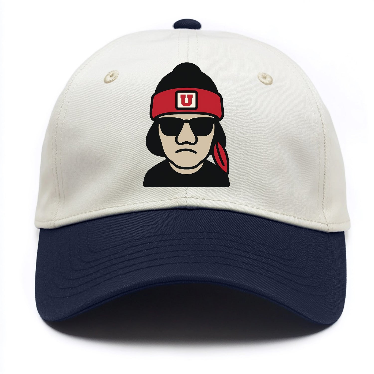 Salt Lake Ute wearing Utah beanie with U patch - Two Tone Cap - Navy