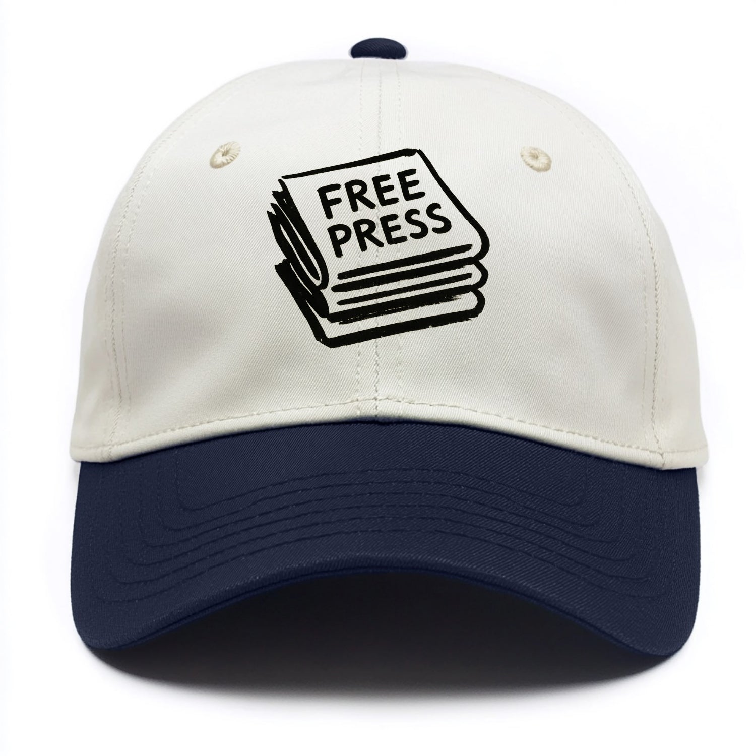 Stack of newspapers - free press bold ink brushstrokes - Two Tone Cap - Navy