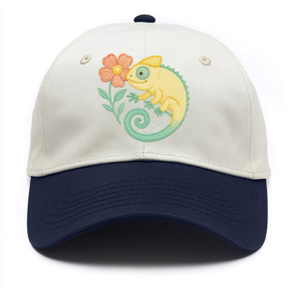 Yellow Chameleon - Two Tone Cap - Navy
