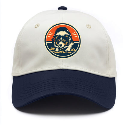 Focused Border Collie Emblem - Two Tone Cap - Navy