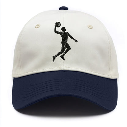 Basketball player dunking silhouette - Two Tone Cap - Navy