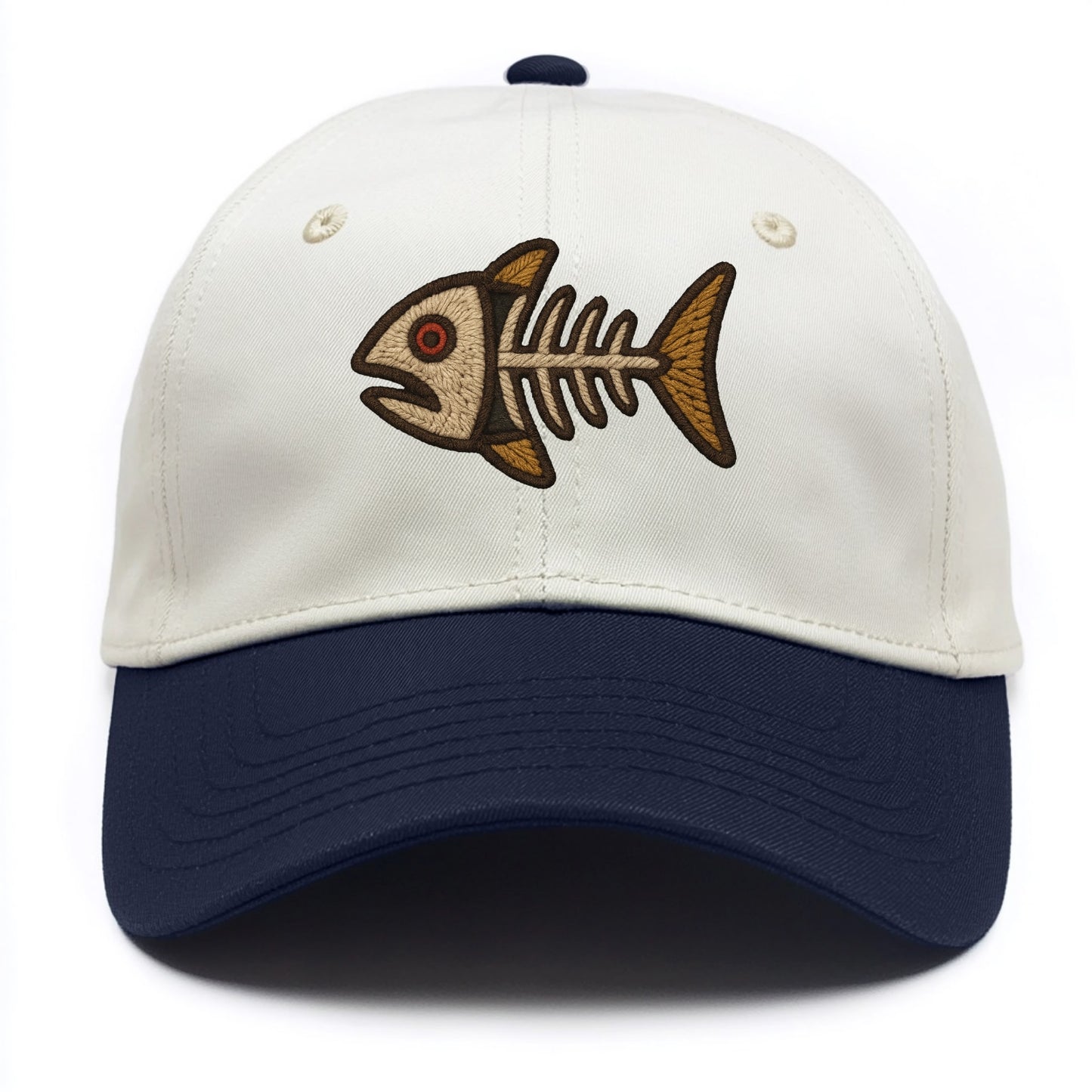 Fish Skeleton  - Two Tone Cap - Navy