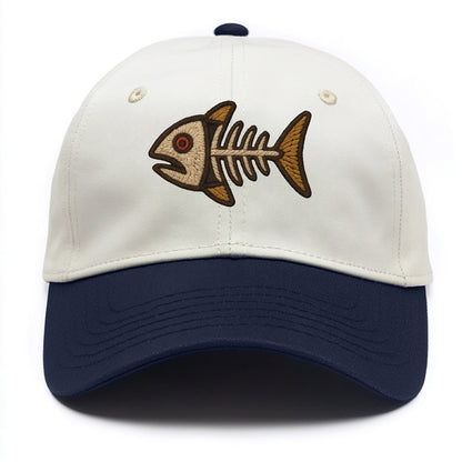 Fish Skeleton  - Two Tone Cap - Navy