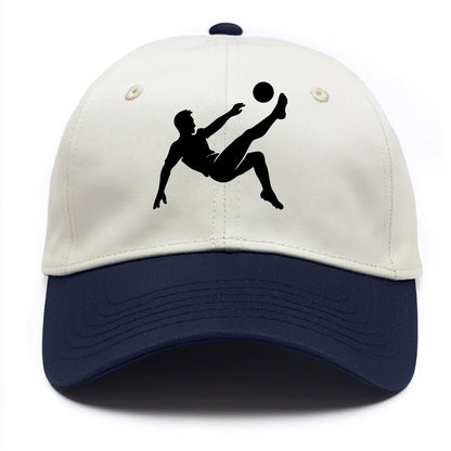 Soccer player kicking ball mid-air - Two Tone Cap - Navy