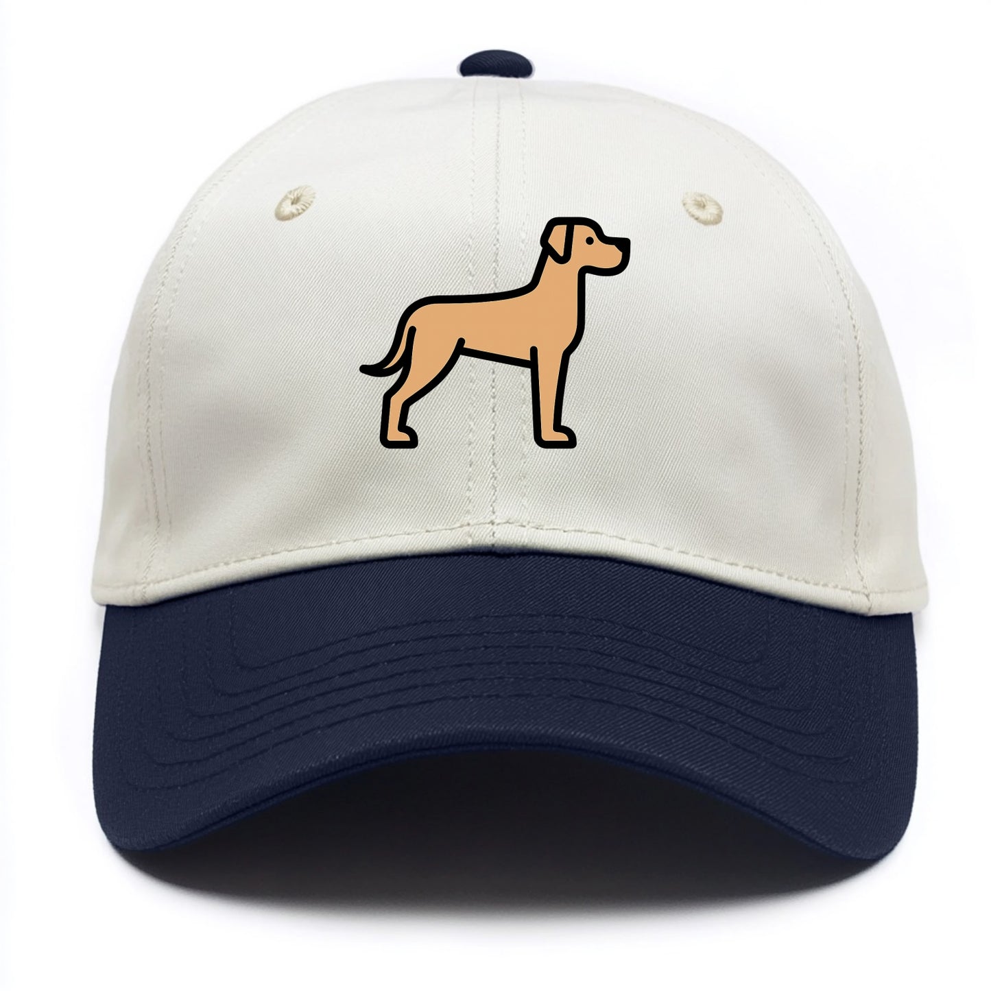 Great Dane - Fawn colored flat side profile - Two Tone Cap - Navy