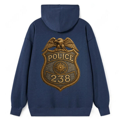 Police Badge  - Classic Pullover Hoodie - Navy
