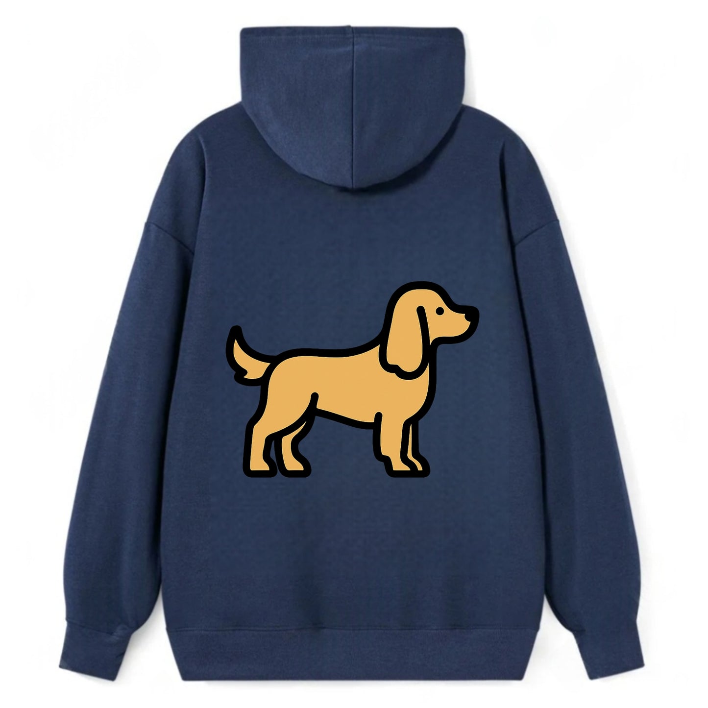Cocker Spaniel - Golden colored flat side profile - Classic Pullover Hoodie - Navy