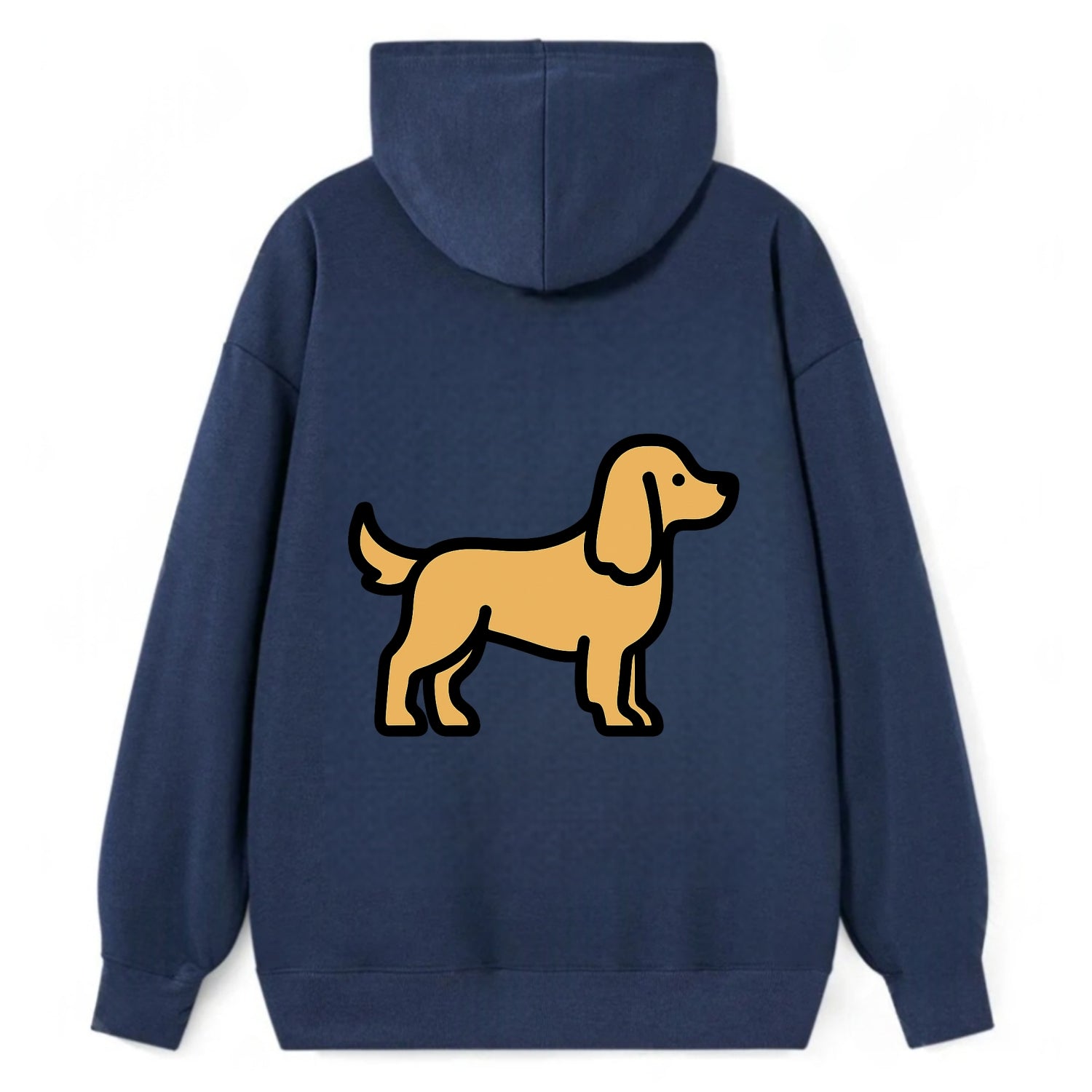 Cocker Spaniel - Golden colored flat side profile - Classic Pullover Hoodie - Navy