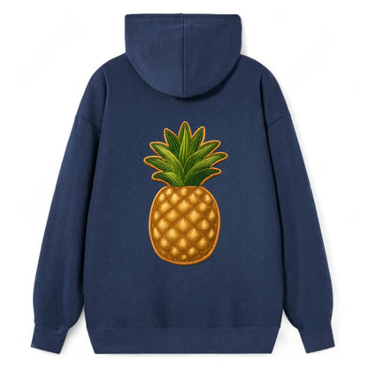 PINEAPPLE CROWN - tropical fruit in yellow and green , hospitality - Classic Pullover Hoodie - Navy