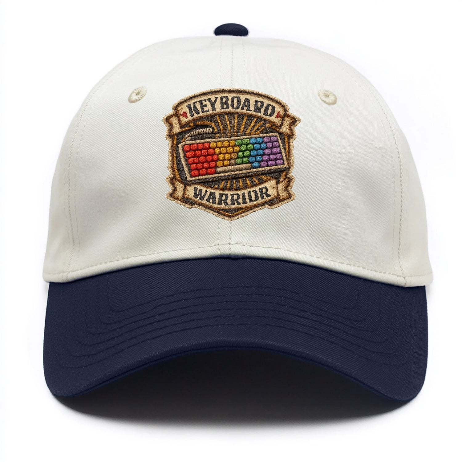 KEYBOARD WARRIOR - mechanical keyboard in RGB rainbow , PC master race - Two Tone Cap - Navy